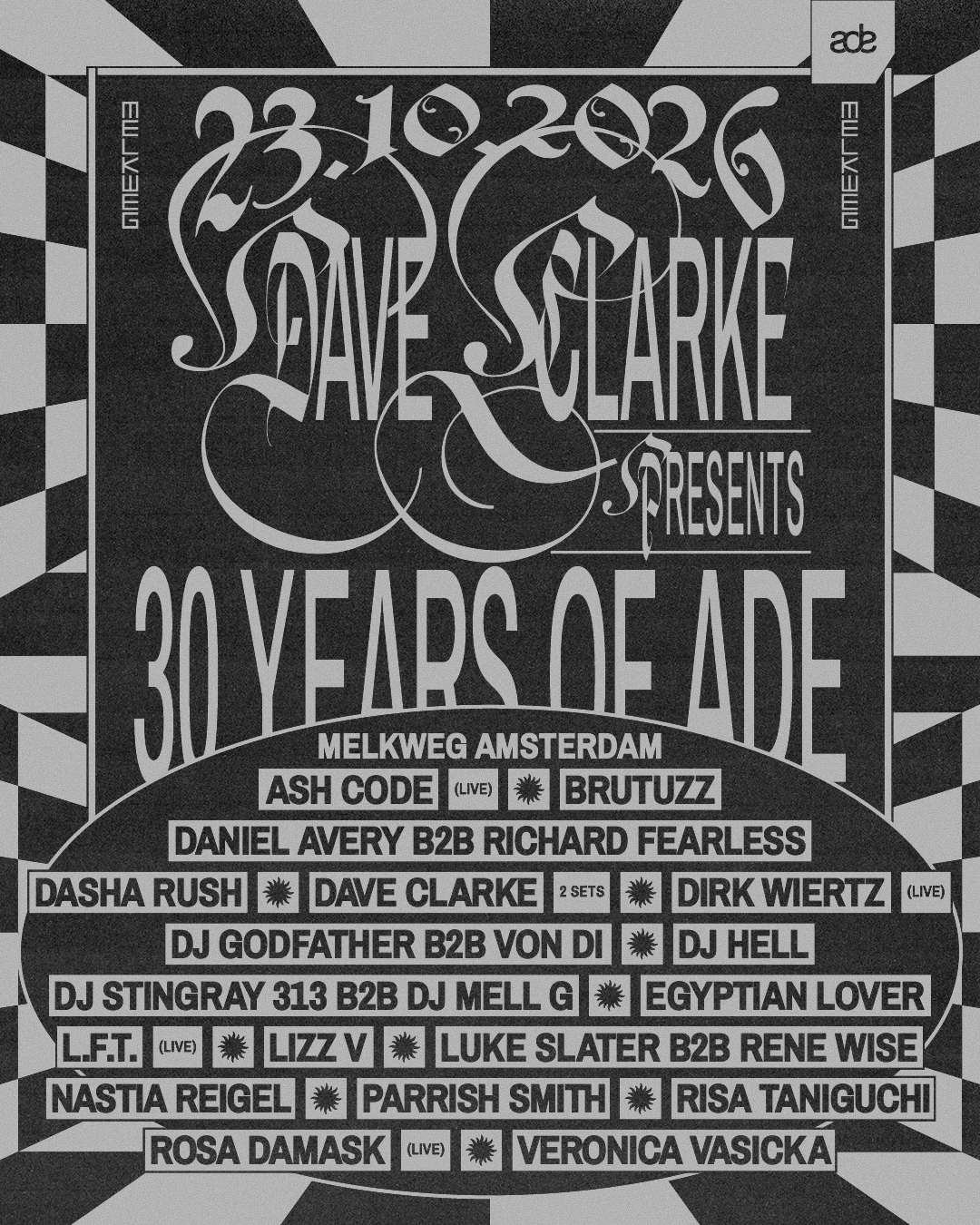 Dave Clarke Presents: 30 Years of ADE | Melkweg Amsterdam